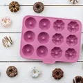 Backform 12 Mini-Donuts Rund und Blumenform Happy Baking Silikon 25 cm Zenker