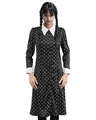 Chaks Kostüm Wednesday für Damen | Print Kleid Schwarz Weiß - Addams Family (M)