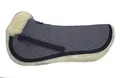 Engel Reitsport | SAKIS1-L-GRA-MED | Sattelkissen mit echtem Merino Lammfell | Fellrand vorne | Steppstoff grau Fell med. | Grösse L