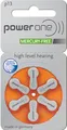 PowerOne 13 - Zink-Luft Hörgeräte Knopfzelle - 6er Pack