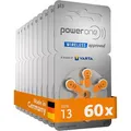 Power-One Hörgerätebatterie 24606 p13, 300 mAh, PR48, orange, Zink-Luft, 60 Stück