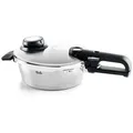 Fissler Schnellkochtopf Vitavit® Premium satiniert, Edelstahl, Metall, 2.5 L, farblich gekennzeichnete Kochstufenanzeige, Druckregelventil, Gegengriff, Kochen, Töpfe, Schnellkochtöpfe