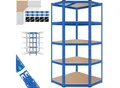 MASKO® Eckregal Lagerregal Schwerlastregal, Kellerregal, 180x75x40cm , bis 875 kg, 5 verstellbare Ablagen, MDF-Platten Regal aus Metall, Steckregal, Werkstattregal, Keller, Garage