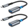 Nimaso NIMASO USB-C-auf-USB-3.1-Adapter, 2 Stück, OTG-Kabel, Typ-C-Stecker auf USB-Buchse, OTG-Adapter, kompatibel mit MacBook 2018, iPad Pro 2022, Samsung Galaxy S23/S22 Note 10/A53, Huawei P50/P40,