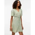 Vero Moda Minikleid VMALBA SS SHORT DRESS WVN NOOS Viskose, regular fit grün XL (42/44)