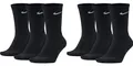 Nike 6 Paar Tennis Socken Herren Damen Weiß Grau Schwarz Lange Crew Sportsocken