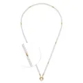 JEWELS BY LEONARDO Halskette Clip & Mix Christa • Hals-Schmuck aus goldfarbenem Edelstahl • weiße Imitationsperlen mit Goldelementen • 70-71,3 cm Länge • Schmuck Geschenk für Frauen • 025567