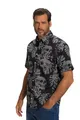 JP 1880 Herren große Größen Menswear L-8XL Hemd, Motorrad, Halbarm, Buttondown-Kragen, Modern Fit, Totenkopf Print schwarz XXL 805921130-XXL