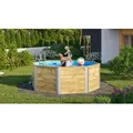 Massivholzpool 593, inkl. Leiter B x T x H 310 x 310 x 116 - Naturbelassen