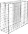 Wiltec Gabione 100 x 80 x 30 cm aus Drahtgitter, feuerverzinkter Gabionenzaun, Steinkorb für Gabionenwand, Gabionen Sichtschutz und Gabionen Hochbeet