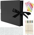 YILEEY Fotoalbum Selbstgestalten Scrapbook 80 Seiten Fotobuch 28x21cm Geschenk