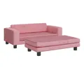 vidaXL Kindersofa, Kinder Schlafsofa mit Hocker Rosa 100x50x30 cm Samt