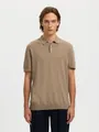 Selected Poloshirt SLHBERG SS KNIT POLO NOOS aus Feinstrick