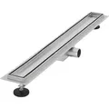Luxebath - Duschrinne 80cm 2in1, Befliesbar, Extra Flach, Edelstahl, Silber, Doppelseitige Bodenablauf, Komplettset Bodenbefestigung, Duschablauf, Siphon Mit Geruchsstop, Haarsieb, Ablaufrinne Dusche