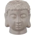 Relaxdays Buddha Teelichthalter Keramik Grau für 1 Teelicht 9,5 cm x 8 cm x 8 cm 0,2 kg