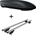 Dachbox MAA 400 Liter matt + Dachträger Rio 120 kompatibel mit für Skoda Roomster 5J ab '06