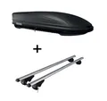 VDP Dachbox, (Für Ihren Skoda Roomster 5J ab '06, Dachträger und Dachbox im Set), Dachbox MAA400L matt + Dachträger Rio 120 für Skoda Roomster 5J ab '06