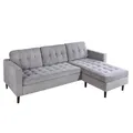 Riess Ambiente Modernes Ecksofa Stockholm 220cm - grau - Cordstoff Federkern 3-Sitzer-Sofa