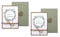 ZauberDeko Einladungskarte mit Briefumschlag Personalisiert Kommunion Konfirmation Eukalyptus Olive Kraft Kreuz