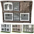 nanook Schutzhülle Wetterschutz Cover für Kaninchenstall Hasenstall Balu, Frederik, Kleintierstall mit Klappfunktion - 124 x 43 x 96 cm - Farbe: braun, schwarz