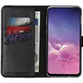 Selencia Echtleder Klapphülle Samsung Galaxy S10e - Schwarz