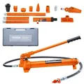VEVOR Hydraulikzylinder Bausatz, tragbarer hydraulischer Wagenheber 10 t, mit 1,4 m Ölschlauch, Autokarosserierahmen-Reparaturset mit Aufbewahrung...