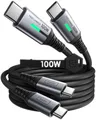 INIU USB C auf USB C Kabel, 100W [2m+2m] Typ C Schnellladekabel PD 5A QC 4.0 Nylon Ladekabel USB-C Aufladekabel für iPhone 16 15 MacBook Pro 2021 iPad Air Samsung S22 PS5 Switch Pixel 7 Huawei usw.