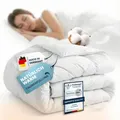 KNERST® Bettdecke - Federbettdecke - 4 Jahreszeiten Steppdecke mit Sommer- & Übergangsdecke - Winterdecke 135x200 - 90% Federn & 10% Daunen