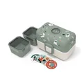 MONBENTO Kinder Brotdose TRESOR 16 x 9.2cm Waschbär Grün Lunch Bentobox 0.8L
