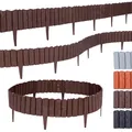 BooGardi Beetumrandung Rasenkante Holzoptik, LxH: 1140x12,5 cm, 20 Stück Braun, Beeteinfassung flexibel Mähkante Gartenzaun, Braun