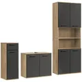 Mokebo Badmöbel-Set, Anthrazit, Holzwerkstoff, 168x180x34 cm, Badezimmer, Badmöbelsets & Badmöbelserien, Badmöbel-Sets