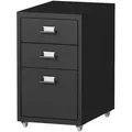 [en.casa] Rollcontainer, Schwarz, Metall, 3 Schubladen, 28x48x41 cm, Arbeitszimmer, Container