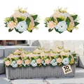 VEVOR Kunstblumen, 10 Stück, 240x240x120 mm, künstliche Blumenkugeln, Seidenrosen, Rosenarrangements für Hochzeiten, Partys, Tischdekorationen und Wohndeko, Champagnerfarbene & weiße Rosen