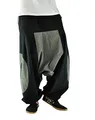 virblatt - Haremshose Herren | 100% Baumwolle | Aladinhose Männer Goa Hose Herren Hippie Hose Pumphose Sommerhose Goahose Hippie Kleidung - Ausleben L-XL grau