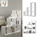 Treppenregal Theresa Weiß, 104 x 108 cm, Standregal weiß mit 6 Fächer Vicco