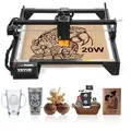 VEVOR Lasergravierer, 20 W Leistung, Laser Graviermaschine, 35x40 cm Arbeitsbereich, 10000 mm/min Bewegungsgeschwindigkeit, Komprimierter Punkt mit Augenschutz, für Holz, bestimmte Metalle