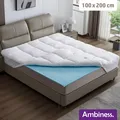 AMBINESS Matratzen Topper mit Memory Foam Gel Kern | 7 Größen | 80x200cm - 180x200cm | 7cm Gelschaum Matratzentopper | Spannumrandung temperaturregulierend Maschinenwaschbar |  | 100x200cm