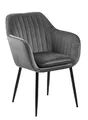 AC Design Furniture Wendy Esszimmerstuhl, B: 57 x T:61 x H: 83 cm, Dunkelgrau/Schwarz, Samt/Metall, 1 Stk.