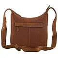 STILORD kleine Lederhandtasche Umhängetasche Vintage Handtasche mit verstellbarem Schulterriemen aus weichem Antik Leder Damen Farbe:Cognac - braun