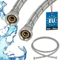 KOTARBAU® Flexschlauch 3/8 Zoll Wasserschlauch 200cm Panzerschlauch 3/8“x3/8“ Anschlussschlauch für Armatur Schlauch Für Wasserhahn Edelstah...