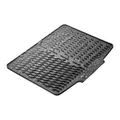 SOTECH Abtropfmatte 396 x 327 x 12 mm Schwarz (rutschfest, hitzebeständig, flexibel, spülmaschinengeeignet, 100% Lebensmittel-Silikon) Unterlage mit Ablaufkante für Geschirr, Töpfe, Gläser, Besteck