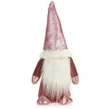 com-four® Rosa Weihnachts-Wichtel für die Weihnachtsdeko, winterliche Figur als Dekoartikel, niedlicher Kantenhocker als Raumschmuck oder Geschenk (1 Stück - M)