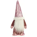 Rosa Weihnachts-Wichtel für die Weihnachtsdeko, winterliche Figur