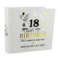 Signography Verpackt Weiß Schwarz und Gold Fotoalbum - 18th Geburtstag