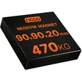 NEODYM MAGNET GROß Ultra Stark POWERMAGNET 470Kg Zugkraft 90x90x20mm N52 schwarz