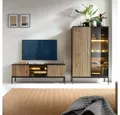 Lomadox Wohnzimmer-Set SIBARI-160, (Mega-Spar-Set, 2-St., 2-tlg), Sideboard, TV-Lowboard, schwarz, Wotan Eiche Nb., grifflos