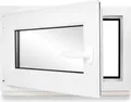 Kellerfenster Kunststoff weiß Dreh-Kipp 110x50 cm(BxH) DIN Links 3 -fach Glas Dichtung Schwarz