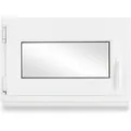 Neruli Kellerfenster Kunststoff Weiß Dreh-Kipp 110x50 cm BxH DIN Links 3 -Fach Glas Dichtung Schwarz