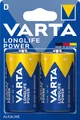 VARTA Batterien D Mono, 2 Stück, Longlife Power, Alkaline, 1,5V, ideal für Computerzubehör, Taschenlampe, Kamera, Made in Germany