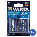 4x Varta Longlife Power D Batterie Für Hausgebrauch (Blister) Blau